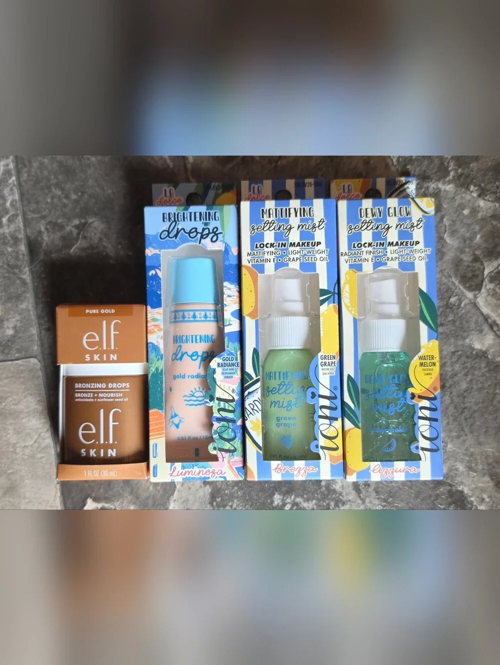 Elf Bronzer Drops, Ioni Glow Drops, Mattifying & Dewy Mist BNIB
